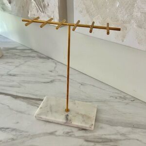 CB2 marble & brass jewelry holder